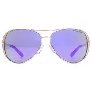 Michael Kors Rose Gold/Purple Mirror Sunglasses
